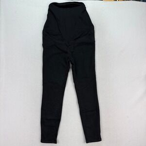 Madewell Maternity Skinny Jeans Black Wash Over Belly Panel Size 28